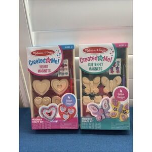 Melissa & Doug Created by Me! Wooden Craft Kits Butterfly & Heart Magnets NIB